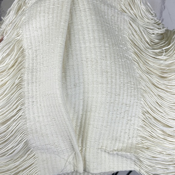 Jonathan Simkhai Midi Pencil Skirt Cream Draping String Detail Body Con Back Zip - Picture 9 of 13